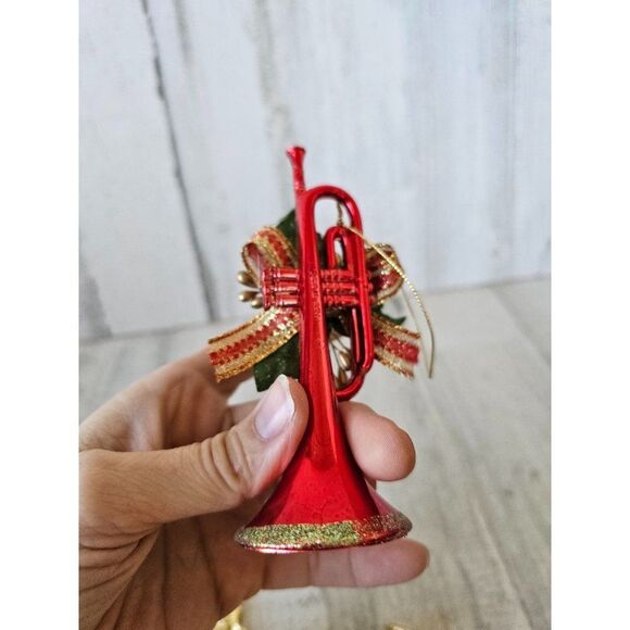 Tuba horn guitar ornaments set lot gold red - Picture 9 of 10